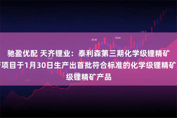 驰盈优配 天齐锂业：泰利森第三期化学级锂精矿扩产项目于1月30日生产出首批符合标准的化学级锂精矿产品