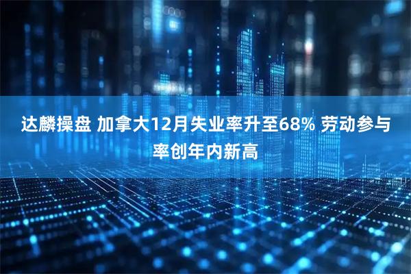 达麟操盘 加拿大12月失业率升至68% 劳动参与率创年内新高
